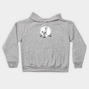 Goat on a unicycle Kids Hoodie